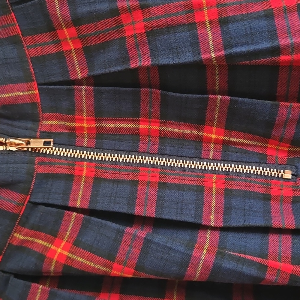 Royal Monk Pleated Plaid Kilt Skirt UK18 US14 100% Cotton - Picture 3 of 8